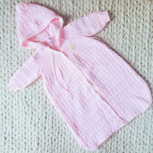 Vintage Strawbridge & Clothier Pink Sweater Knit Bunting- Made In Italy